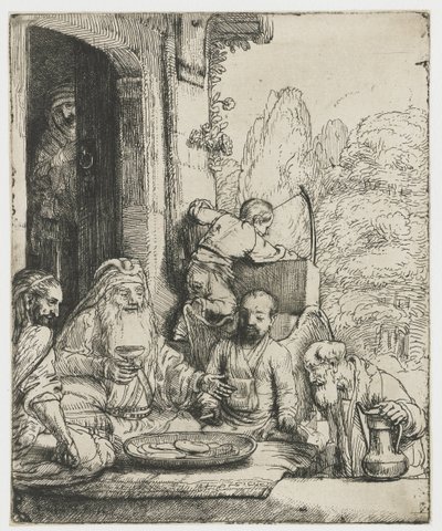Abraham recevant les anges - Rembrandt van Rijn