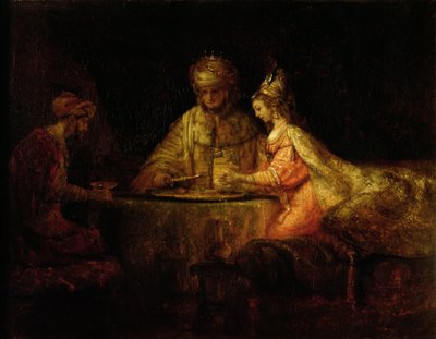 Assuérus (Xerxès), Haman et Esther, c.1660 - Rembrandt van Rijn