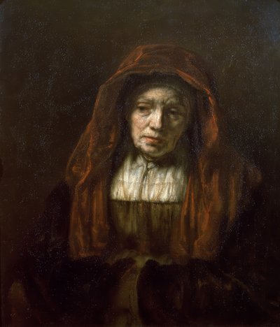 Vieille femme avec foulard - Rembrandt van Rijn