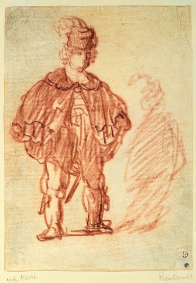 Un acteur debout - Rembrandt van Rijn
