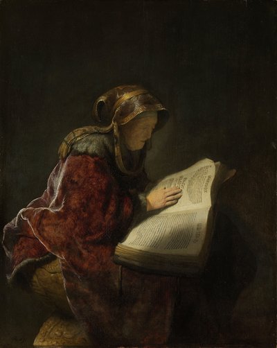 Une vieille femme lisant, probablement la prophétesse Hannah, 1631 - Rembrandt van Rijn