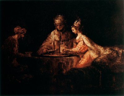 Assuérus, Haman et Esther, 1660 - Rembrandt van Rijn
