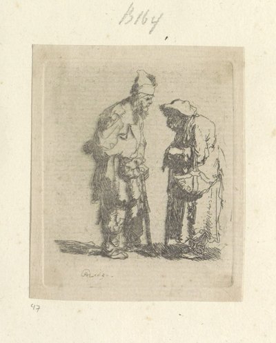 Mendiant et mendiante en conversation - Rembrandt van Rijn