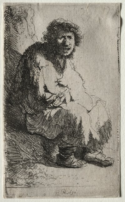 Mendiant assis sur une berge, 1630 - Rembrandt van Rijn