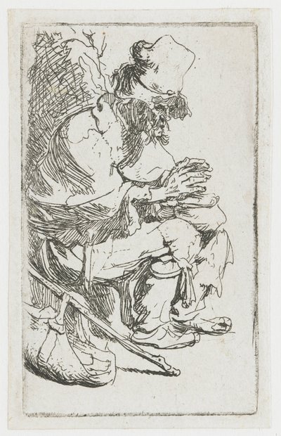 Un mendiant se réchauffant les mains - Rembrandt van Rijn