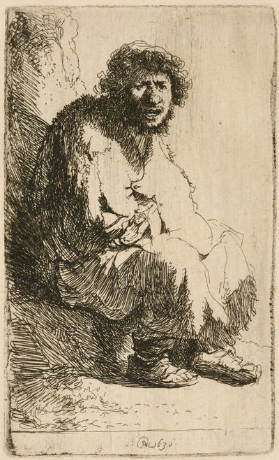 Mendiant assis sur une berge, 1630 - Rembrandt van Rijn
