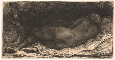 Fille africaine noire allongée - Rembrandt van Rijn