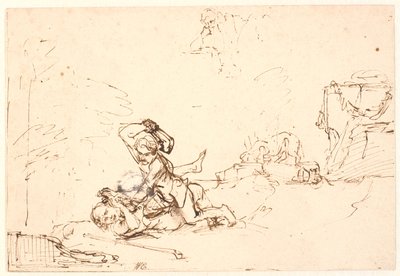 Caïn tuant Abel - Rembrandt van Rijn