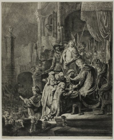 Le Christ devant Pilate : Grande planche - Rembrandt van Rijn