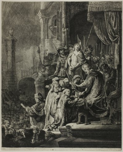 Christ Devant Pilate : Grande Planche - Rembrandt van Rijn