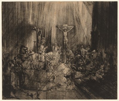 Christ crucifié entre les deux voleurs : Les trois croix - Rembrandt van Rijn