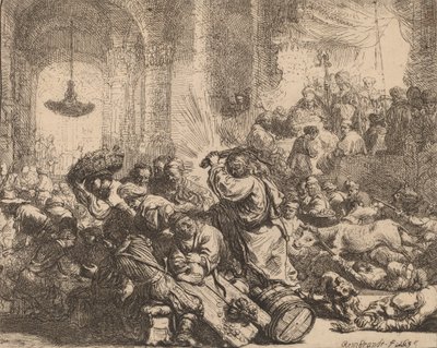 Christ chassant les marchands du Temple - Rembrandt van Rijn