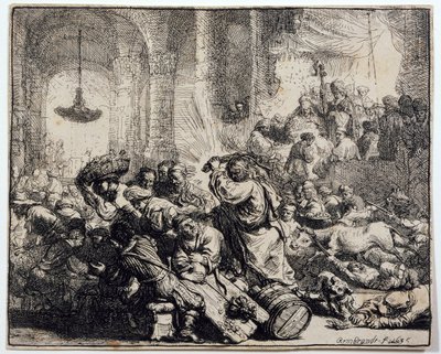 Christ chassant les marchands du temple - Rembrandt van Rijn
