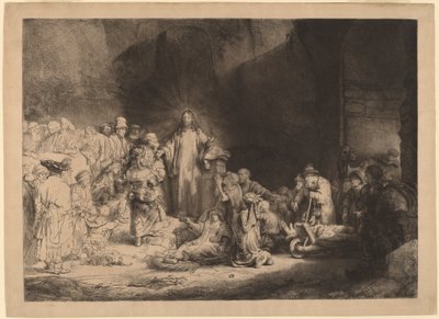 La prédication du Christ (La gravure des Cent Florins) - Rembrandt van Rijn