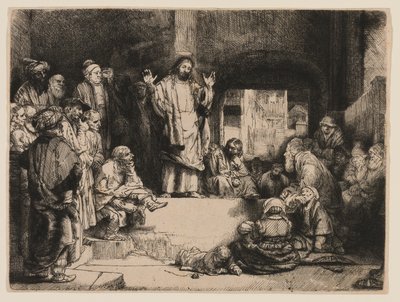 Christ prêchant - Rembrandt van Rijn