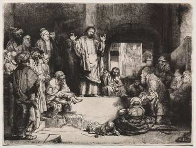 Christ prêchant La Petite Tombe - Rembrandt van Rijn