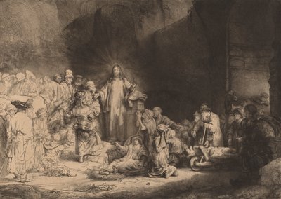 Christ prêchant, La Gravure des Cent Florins, vers 1649. - Rembrandt van Rijn