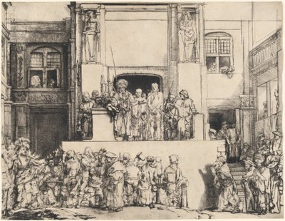 Christ présenté au peuple : plaque oblongue - Rembrandt van Rijn