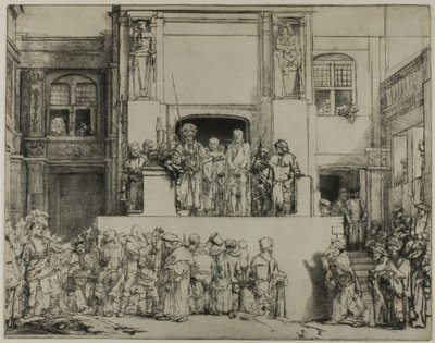 Le Christ présenté au peuple : plaque oblongue - Rembrandt van Rijn