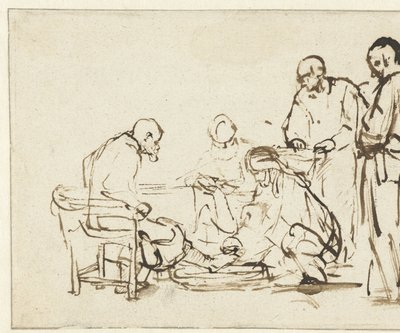Le Christ lavant les pieds des disciples - Rembrandt van Rijn