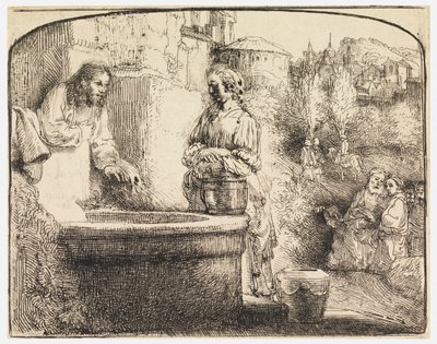Le Christ et la femme de Samarie - Rembrandt van Rijn