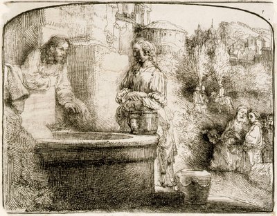 Le Christ et la Samaritaine - Rembrandt van Rijn