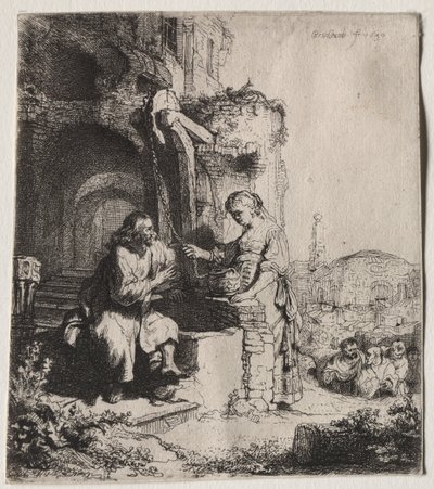Le Christ et la femme de Samarie parmi les ruines - Rembrandt van Rijn