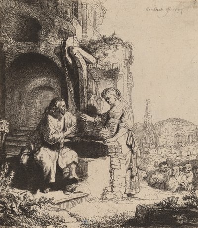 Le Christ et la femme de Samarie parmi les ruines, 1634 - Rembrandt van Rijn