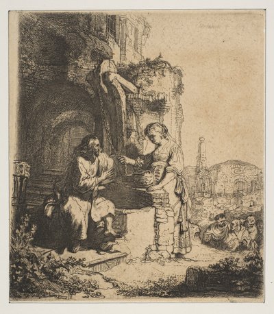 Le Christ et la femme de Samarie parmi les ruines - Rembrandt van Rijn
