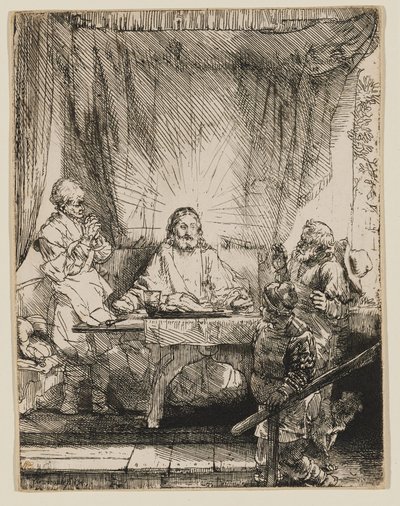 Le Christ à Emmaüs : la grande assiette - Rembrandt van Rijn