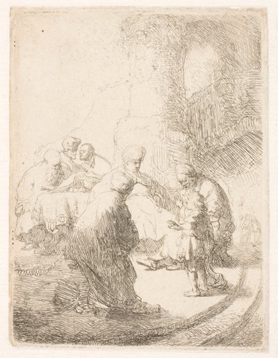 Le Christ discutant avec les docteurs : petit panneau - Rembrandt van Rijn