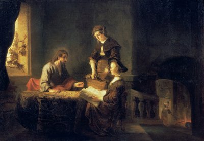 Le Christ dans la maison de Marthe et Marie - Rembrandt van Rijn