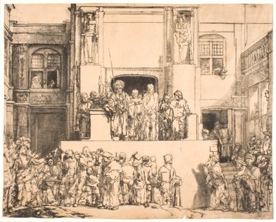 Christ présenté au peuple : grande plaque oblongue - Rembrandt van Rijn