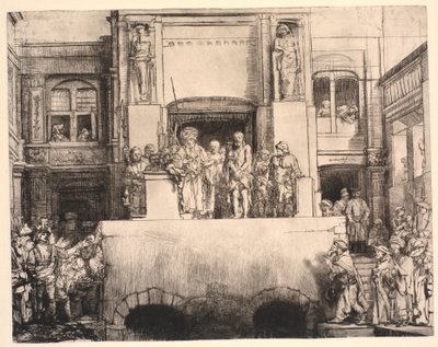 Le Christ présenté au peuple : grande plaque oblongue - Rembrandt van Rijn