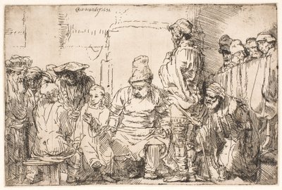 Le Christ assis, en pleine discussion avec les docteurs - Rembrandt van Rijn