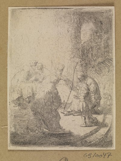 Le Christ enfant et les docteurs. Petite plaque - Rembrandt van Rijn
