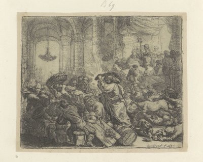 Christ chasse les changeurs du Temple - Rembrandt van Rijn