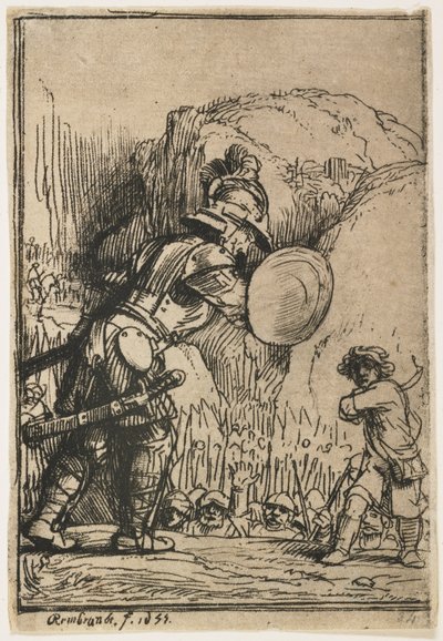 David et Goliath, 1655 - Rembrandt van Rijn