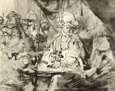 Le lavage des mains de Pilate - Rembrandt van Rijn