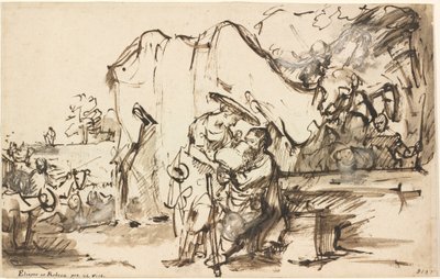 Éliézer et Rebecca au puits - Rembrandt van Rijn