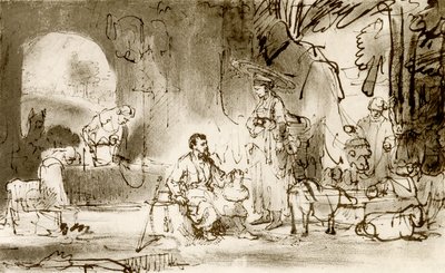 Éliézer et Rébecca au puits - Rembrandt van Rijn