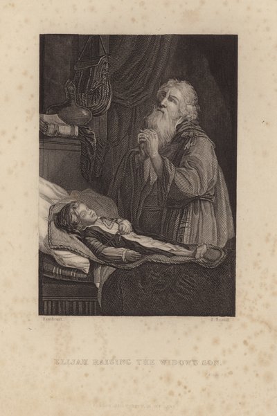 Élie ressuscitant le fils de la veuve - Rembrandt van Rijn