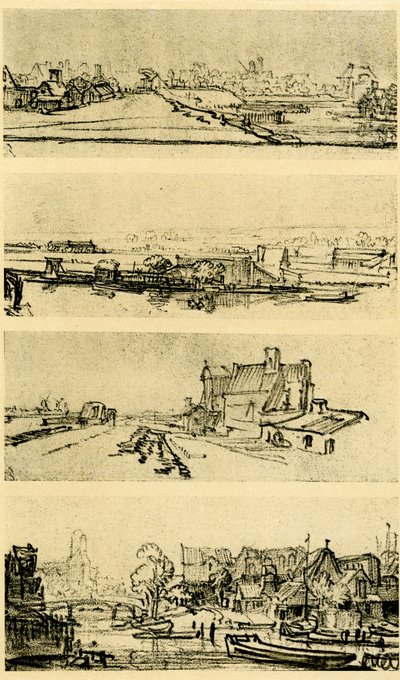 Quatre études de paysage - Rembrandt van Rijn