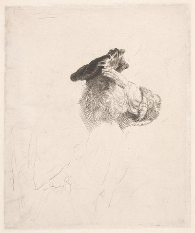 Vieil homme se protégeant les yeux avec la main - Rembrandt van Rijn