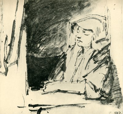 Fille endormie à une fenêtre - Rembrandt van Rijn