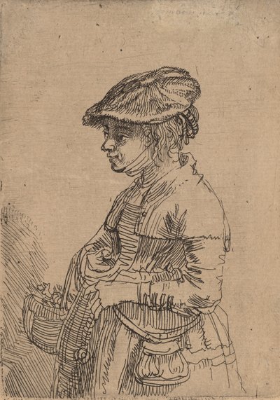Fille avec un panier, vers 1642 - Rembrandt van Rijn