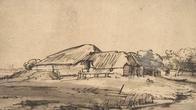 Groupe de bâtiments de ferme, vers 1648-1652 - Rembrandt van Rijn