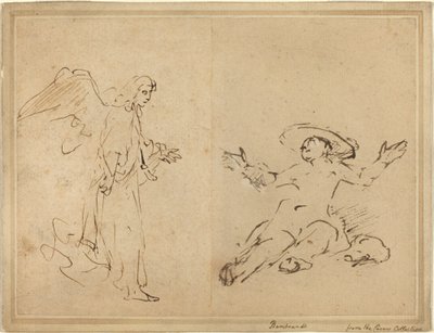 Agar assise à la fontaine - Rembrandt van Rijn