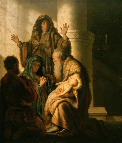 Hanna et Siméon au temple - Rembrandt van Rijn