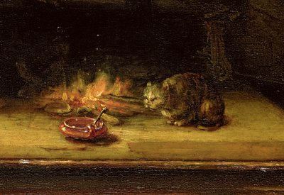 Sainte Famille avec un rideau (détail) - Rembrandt van Rijn